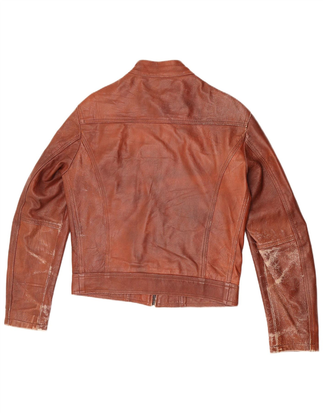 Damska kurtka skórzana w stylu vintage IT 48 XL, brązowa skóra