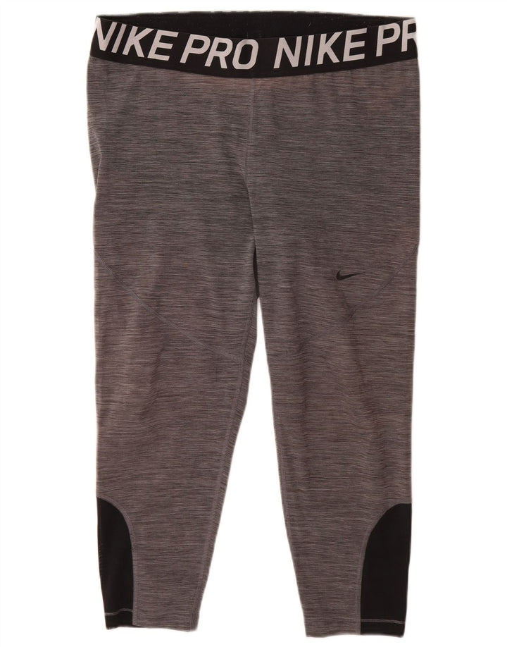 Damskie legginsy NIKE Dri Fit Graphic Capri UK 20 2XL Szary blok kolorów