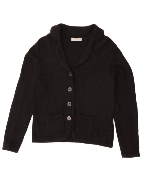 Marks & Spencer Damski sweter rozpinany UK 12, średni czarny, bawełniany