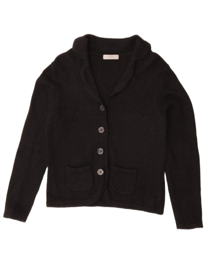 Marks & Spencer Damski sweter rozpinany UK 12, średni czarny, bawełniany