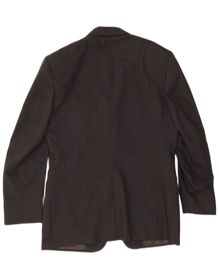 Męska marynarka zapinana na 2 guziki Canali IT 50, duża czarna wełna