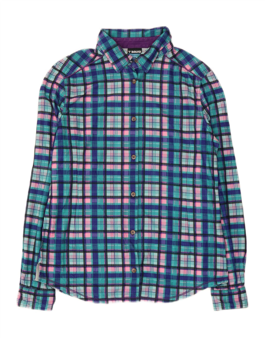 Damska koszula flanelowa BRUGI UK 14, duża niebieska krata