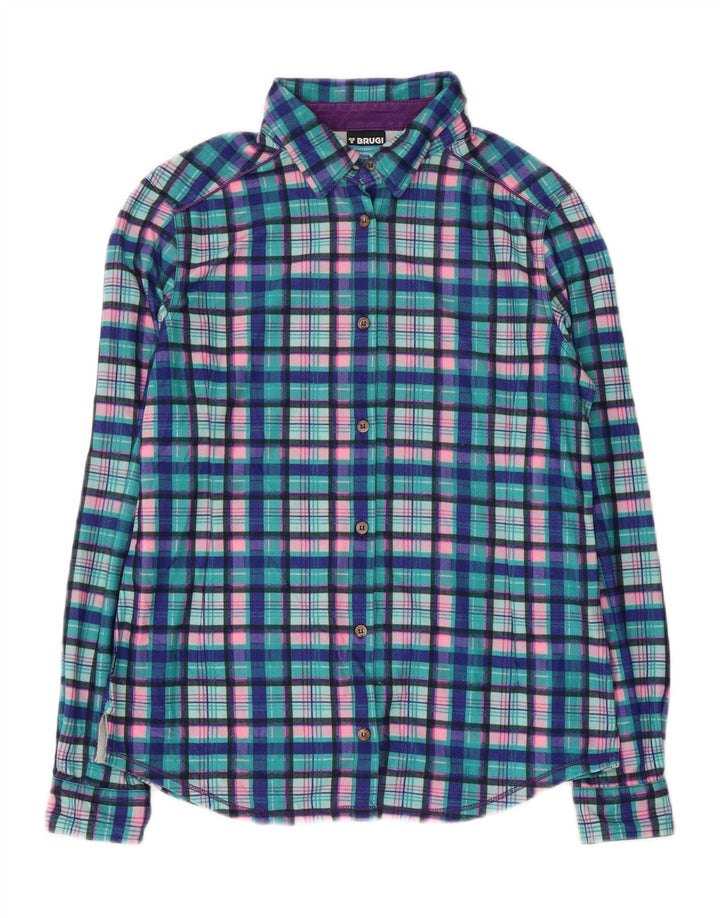 Damska koszula flanelowa BRUGI UK 14, duża niebieska krata