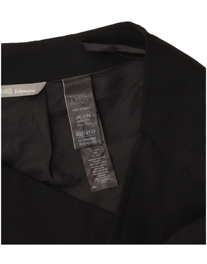 Marks & Spencer Damska spódnica ołówkowa UK 14 Large W32 Czarny poliester