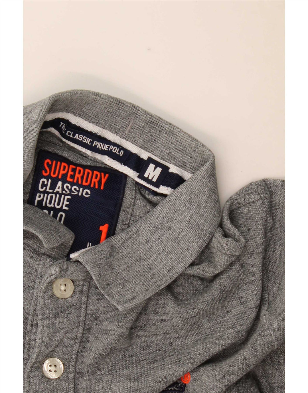 Męska koszulka polo Superdry, średnioszara, nakrapiana