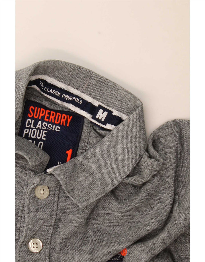 Męska koszulka polo Superdry, średnioszara, nakrapiana