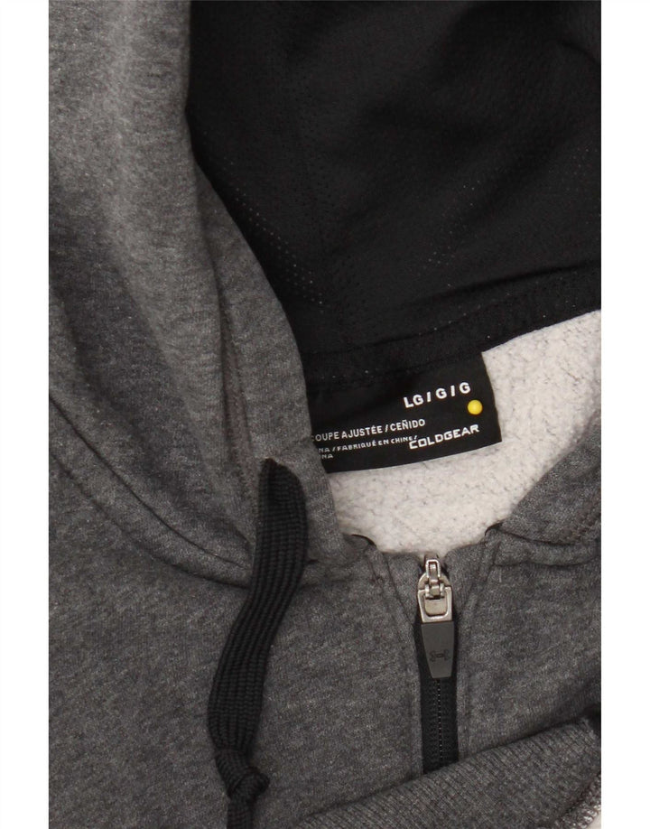 Męski sweter z kapturem i zamkiem błyskawicznym Under Armour Cold Gear, duży, szary, nakrapiany