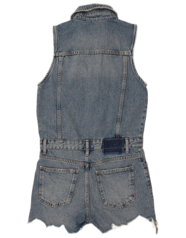 Damski kombinezon jeansowy bez rękawów Zara UK 10, mały, niebieski, bawełniany