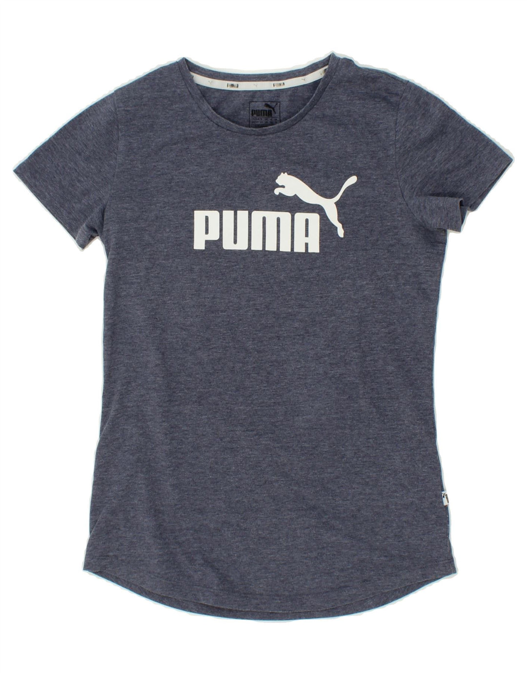 PUMA Womens Graphic T-Shirt Top UK 8 Small Navy Blue Polyester Vintage Puma and Second-Hand Puma from Messina Hembry 