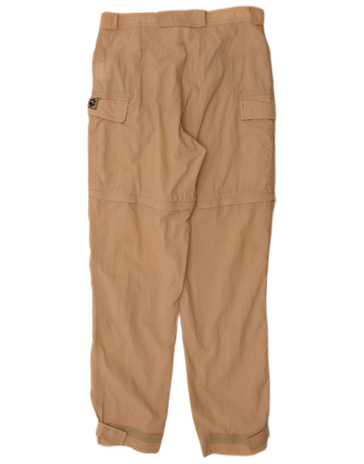Damskie spodnie wiatrówkowe Jack Wolfskin Cargo, duże W32 L33, beżowe