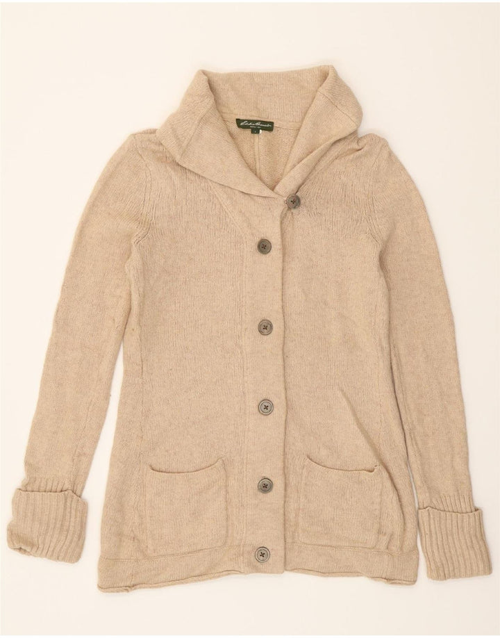 EDDIE BAUER Womens Cardigan Sweater UK 14 Large Beige Viscose Vintage Eddie Bauer and Second-Hand Eddie Bauer from Messina Hembry 