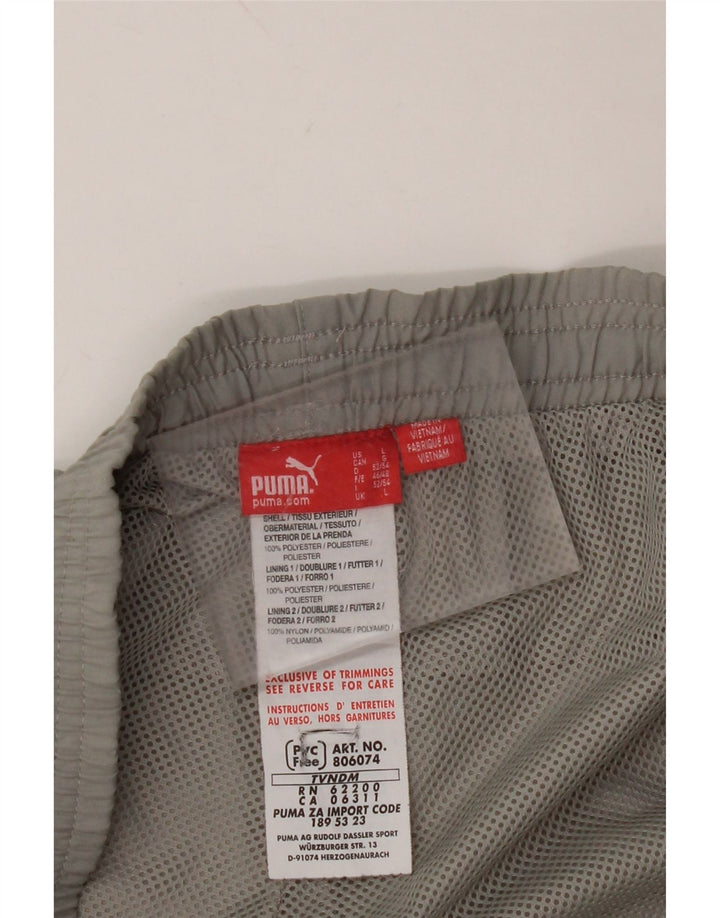 Męskie spodnie dresowe PUMA z grafiką, duże, szare, poliestrowe