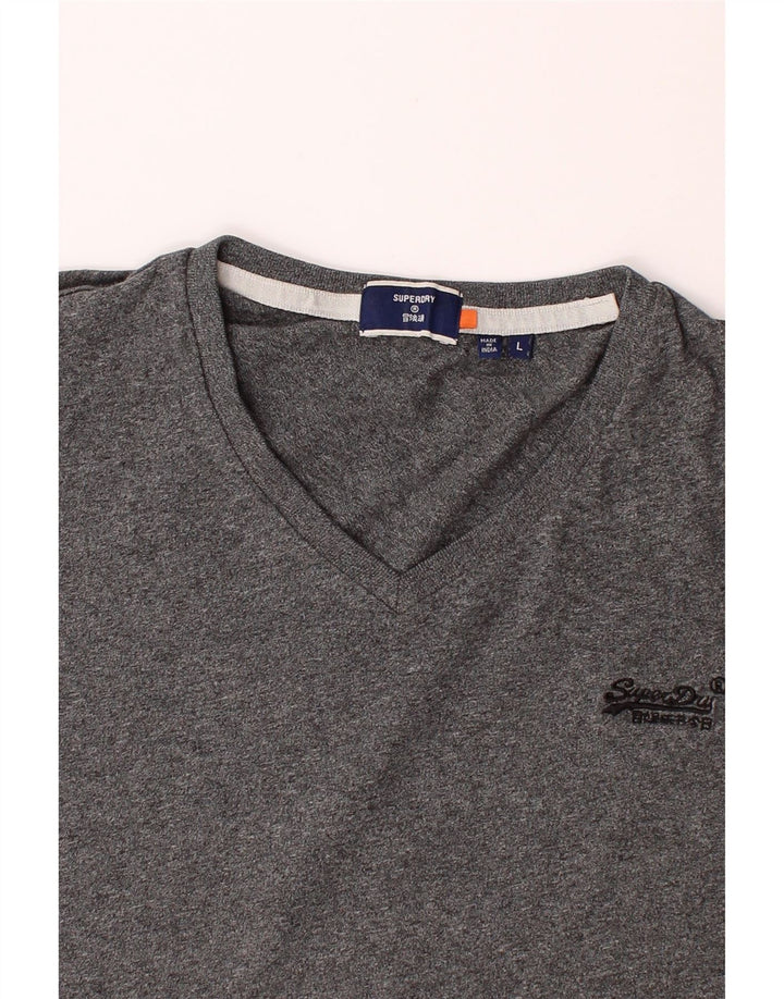 SUPERDRY Mens T-Shirt Top Large Grey Cotton Vintage Superdry and Second-Hand Superdry from Messina Hembry 