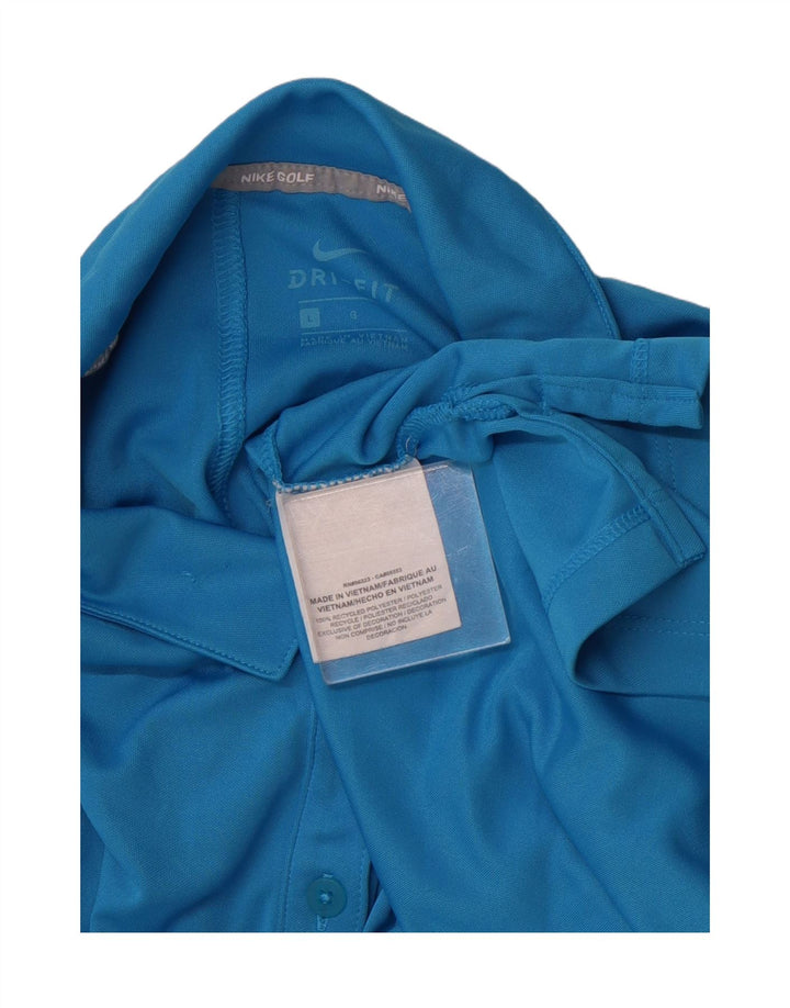 Damska koszulka polo NIKE Dri Fit UK 16, duża niebieska, poliester