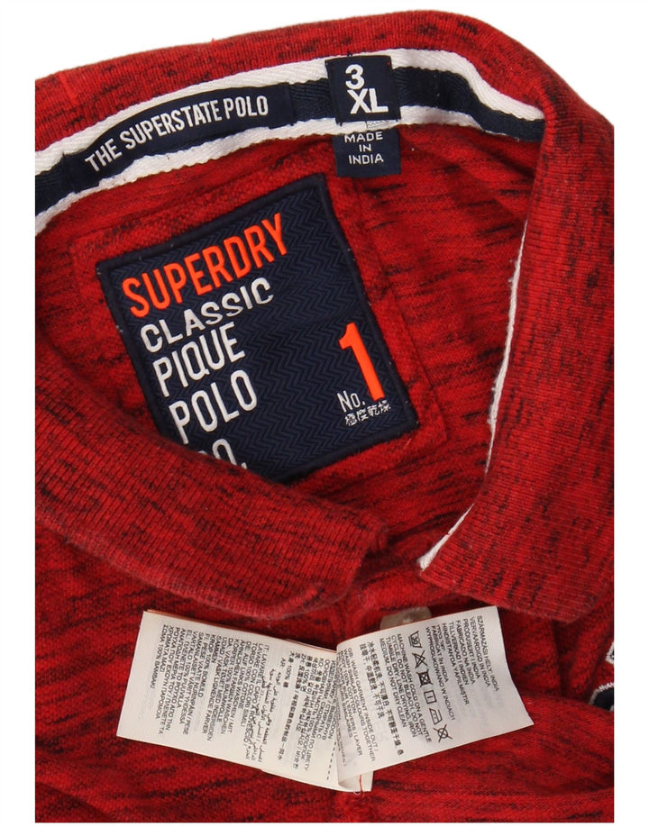 Męska koszulka polo SUPERDRY z grafiką 3XL, bawełniana w czerwone plamki