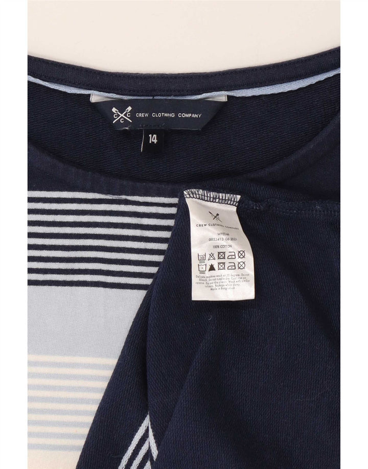 Crew Clothing Top damski z długim rękawem, UK 14, średni granatowy w paski