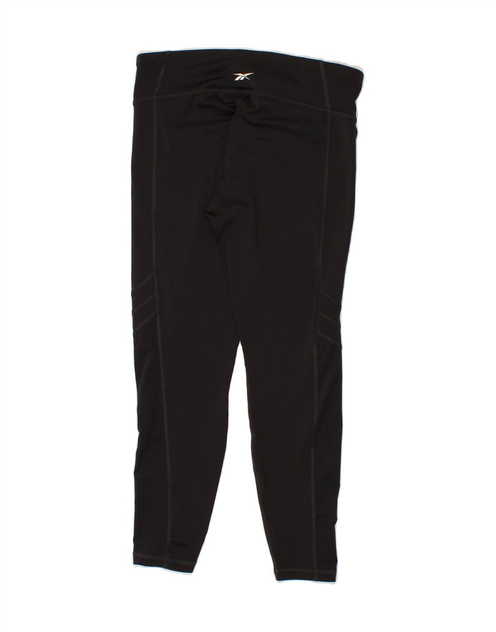 REEBOK Womens Leggings UK 16/18 Large  Black Vintage Reebok and Second-Hand Reebok from Messina Hembry 