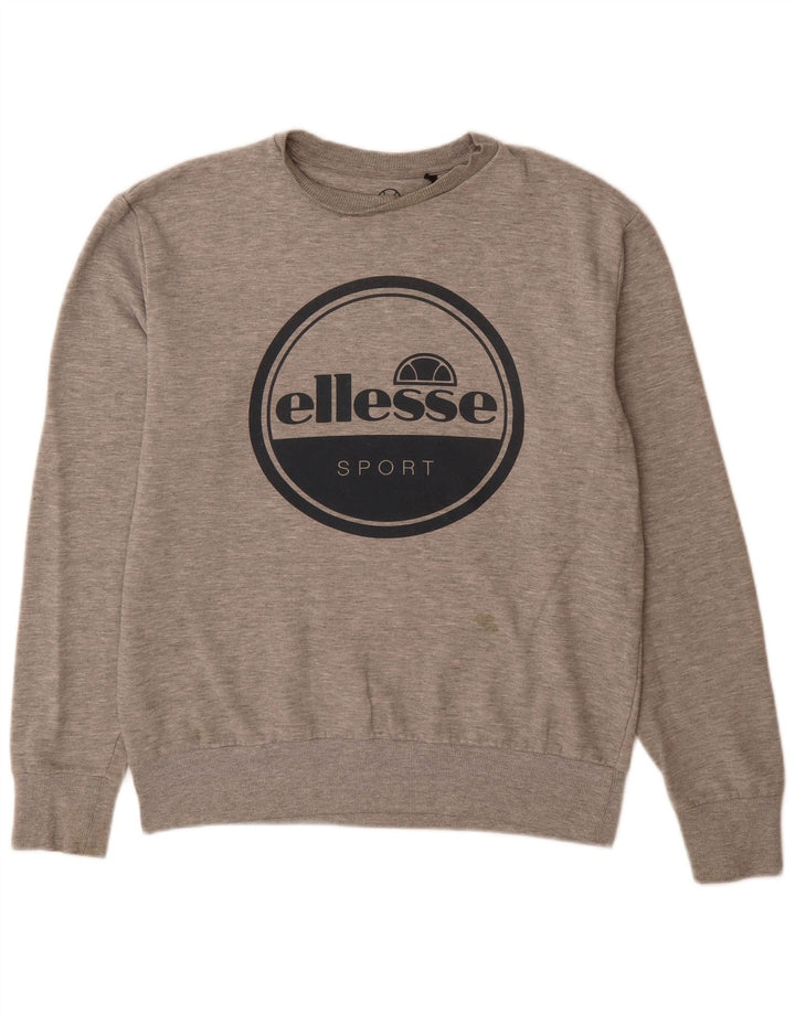 Męska bluza z grafiką Ellesse, średnia szara, nakrapiana bawełna