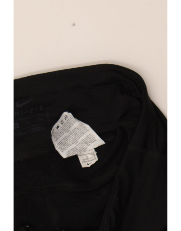 NIKE Womens Graphic Capri Leggings UK 10 Small  Black Polyester Vintage Nike and Second-Hand Nike from Messina Hembry 