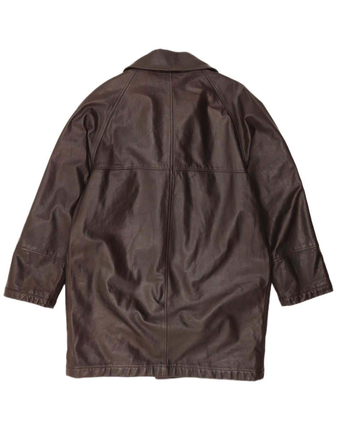 MABRUN Damski płaszcz skórzany oversize IT 50 XL Brązowa skóra