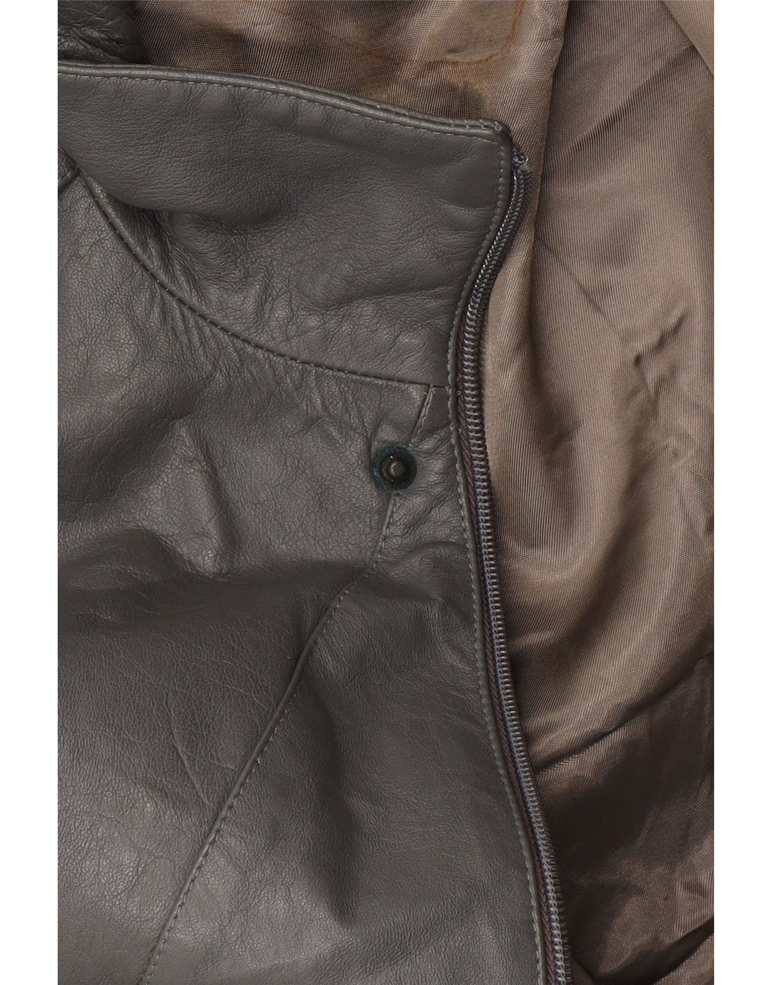 Vintage męska kurtka skórzana IT 52 XL szara skóra