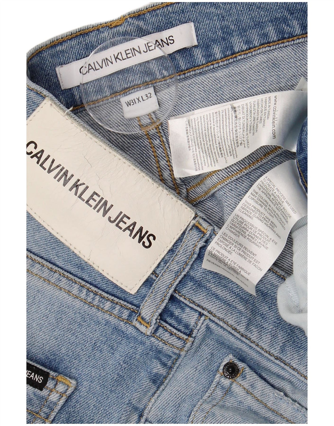 Męskie jeansy CALVIN KLEIN w trudnej sytuacji W31 L32, niebieskie, bawełniane