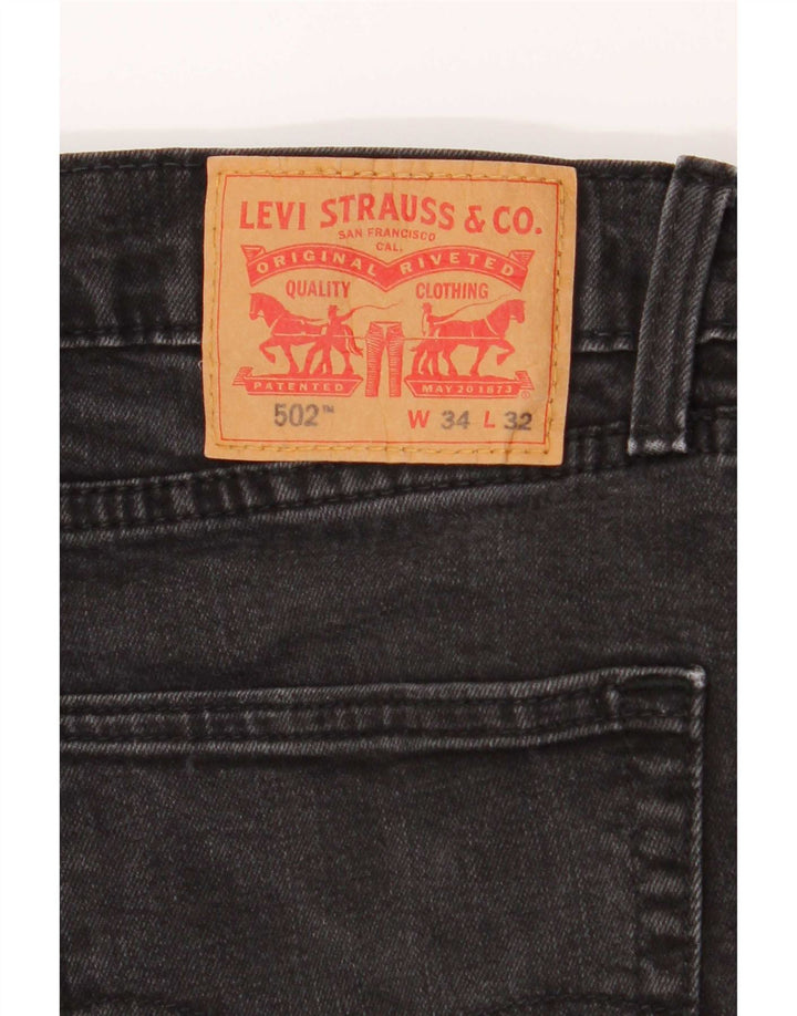 Męskie jeansy Levi's 502 Tapered W34 L29 Szara bawełna