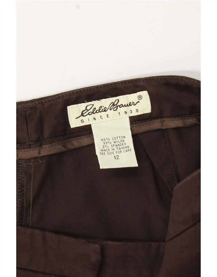 Damskie proste spodnie chino EDDIE BAUER US 12 duże W32 L30 brązowe