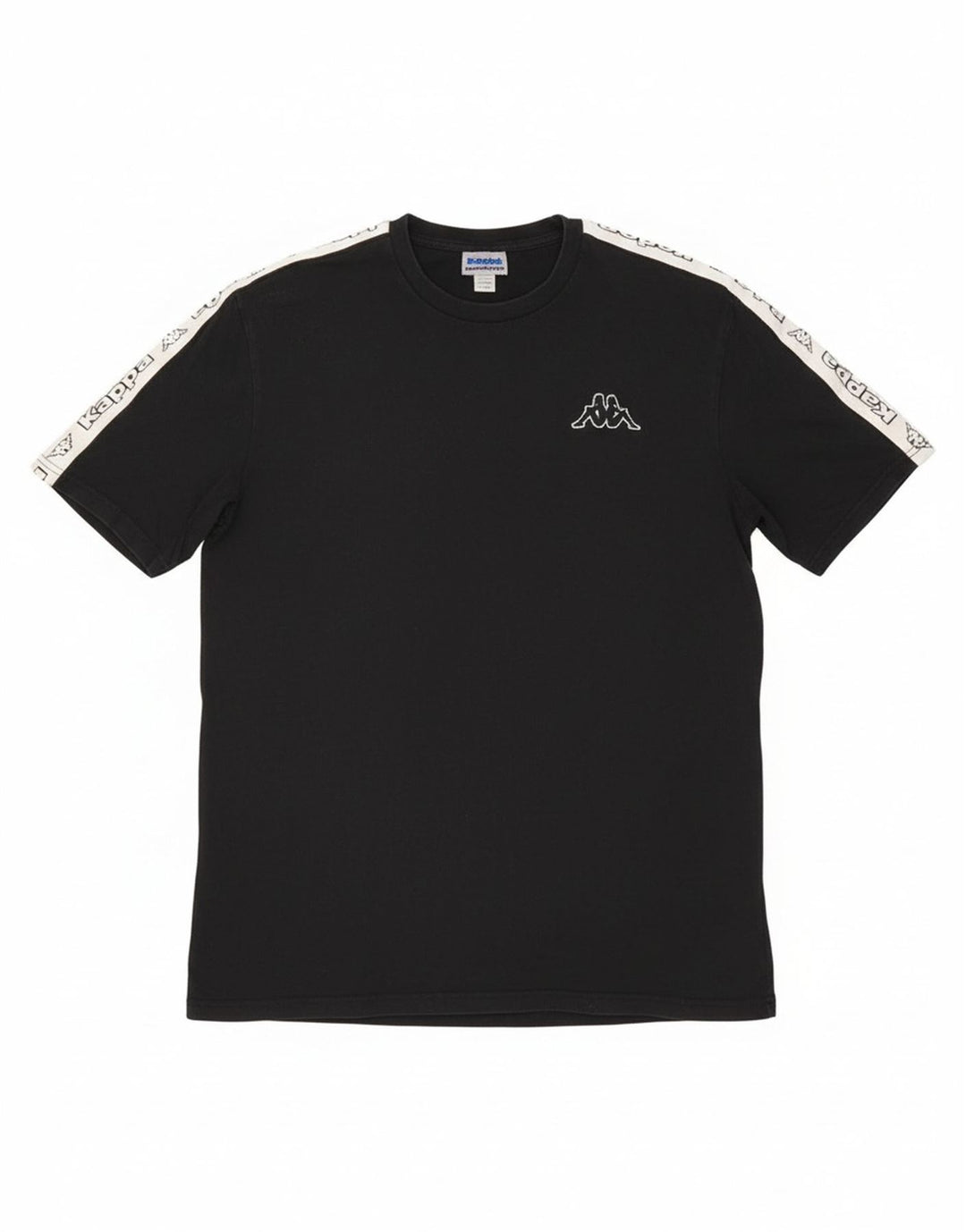 Męski T-shirt z grafiką Kappa, duży, czarny, bawełniany