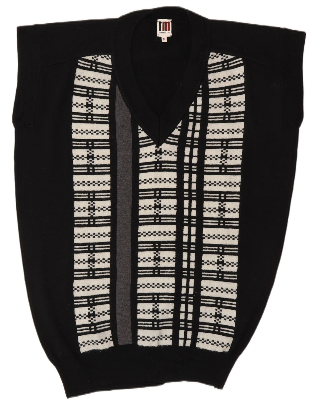 Damski podkoszulek bez rękawów I'M ISOLA MARRAS z długą kamizelką, UK 14, średnie czarne paski