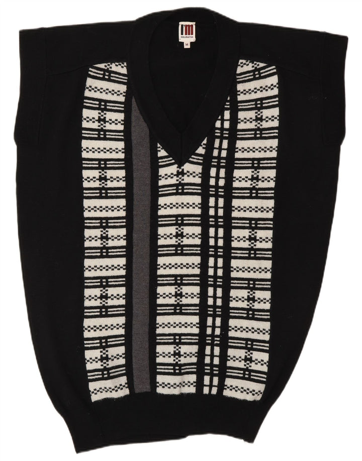 Damski podkoszulek bez rękawów I'M ISOLA MARRAS z długą kamizelką, UK 14, średnie czarne paski