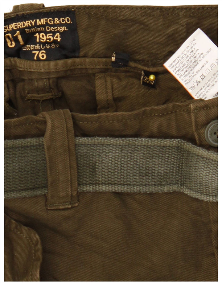 Męskie spodenki cargo Superdry W32, średnia bawełna khaki