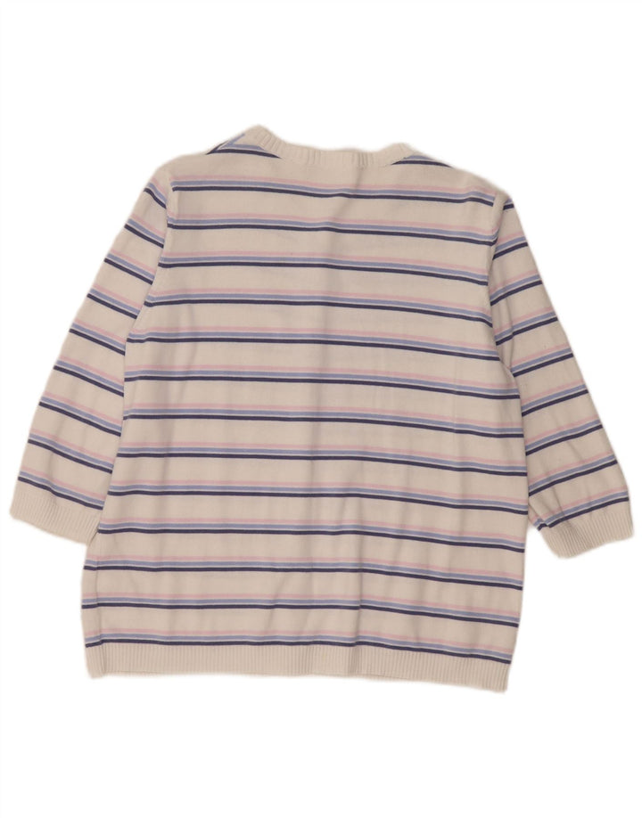 Marks & Spencer Damski sweter rozpinany UK 16, duże, białe paski