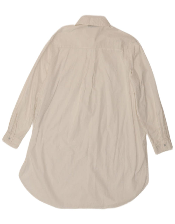 Damska sukienka koszulowa oversize Zara UK 14 Średnia biała bawełna