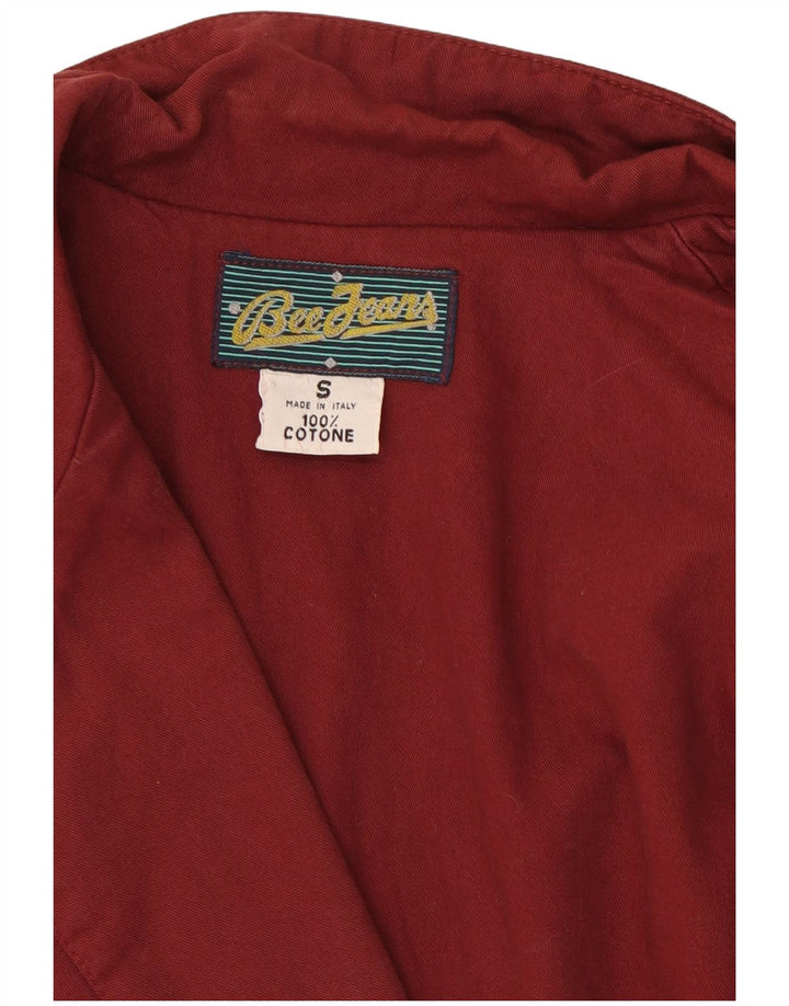 Vintage damska marynarka oversize zapinana na 1 guzik UK 10, mała, bordowa bawełna