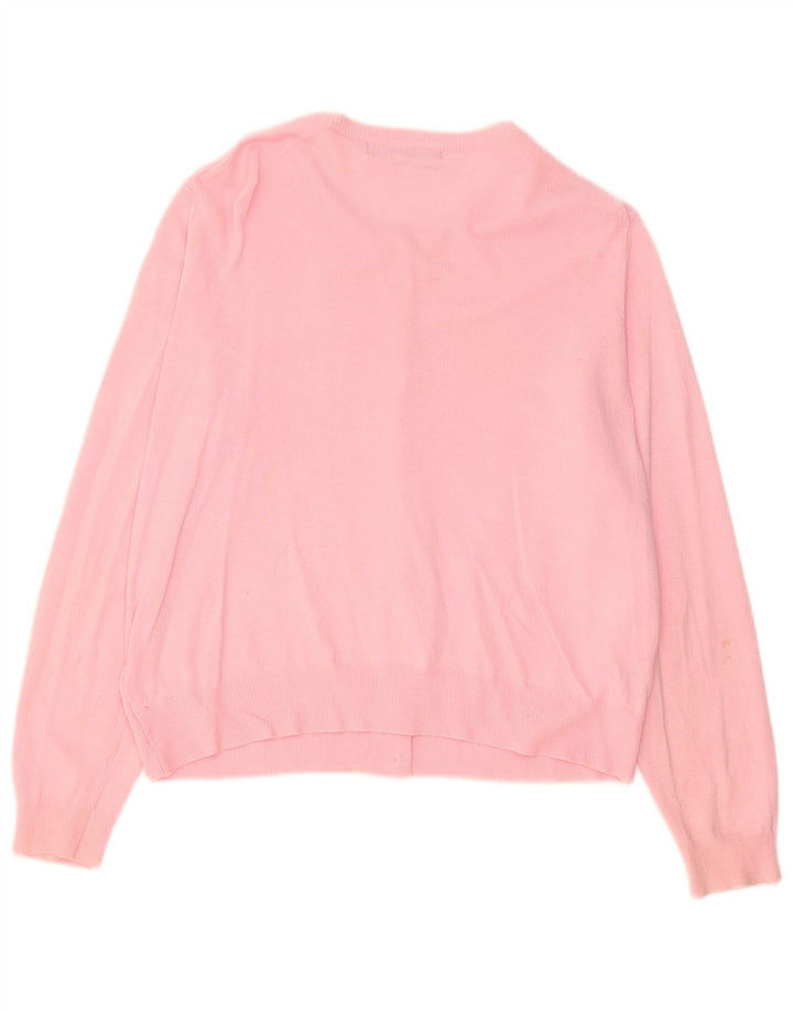 Marks & Spencer Damski sweter rozpinany UK 14, duży, różowy, wiskoza