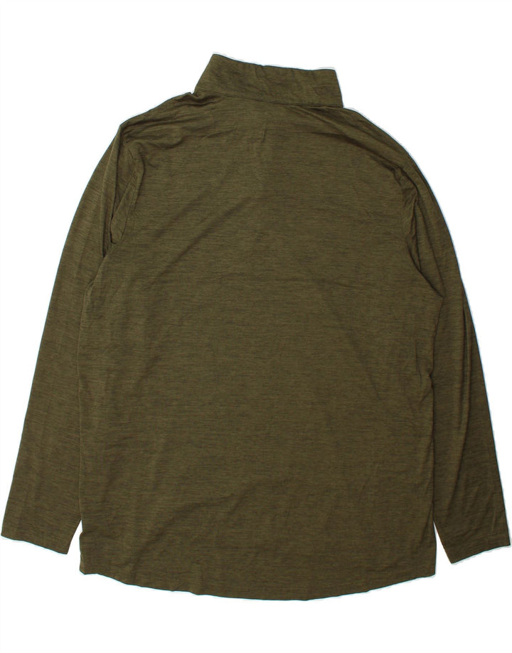 RUSSELL ATHLETIC Mens Zip Neck Pullover Tracksuit Top 2XL Khaki Flecked Vintage Russell Athletic and Second-Hand Russell Athletic from Messina Hembry 