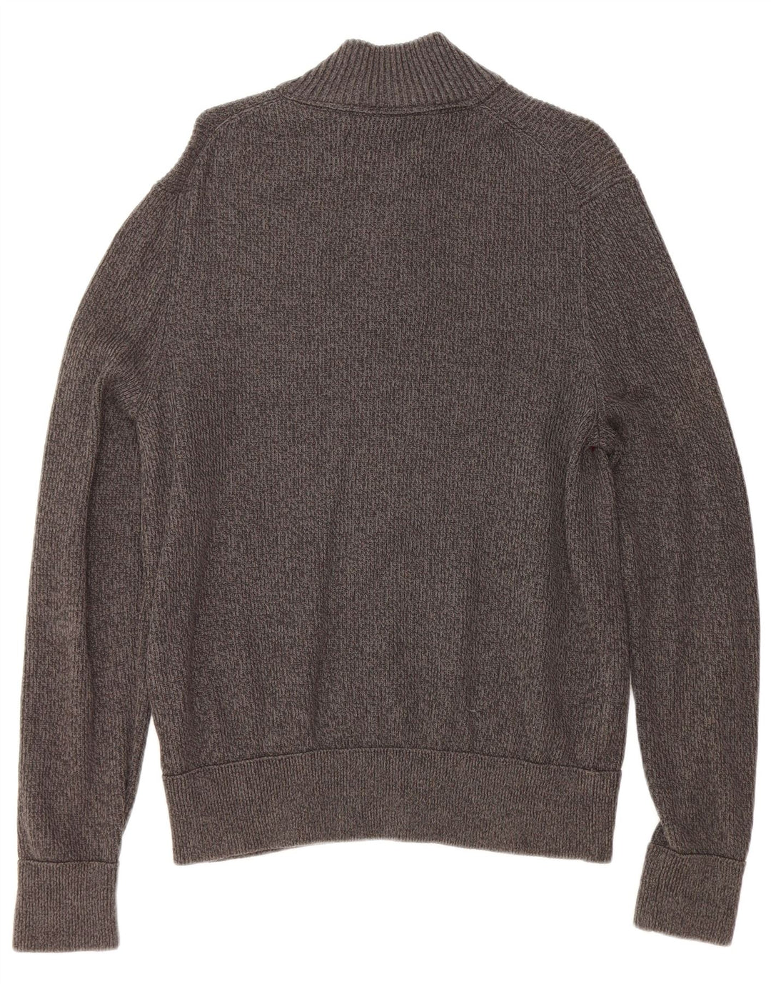EDDIE BAUER Męski sweter zapinany na zamek, duże, bawełniane, w szare paski