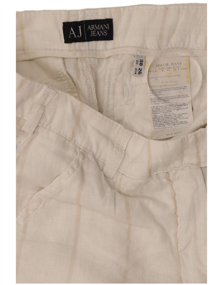 Damskie proste spodnie garniturowe Armani EU 38 Medium W28 L31 w białe paski