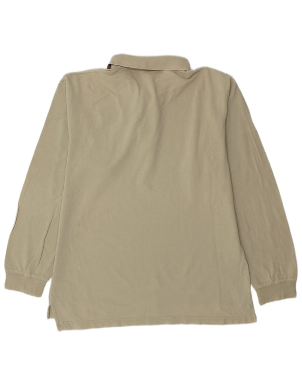 Męska koszulka polo z długim rękawem Asics, mała, beżowa