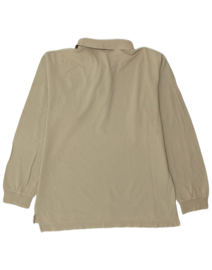 Męska koszulka polo z długim rękawem Asics, mała, beżowa