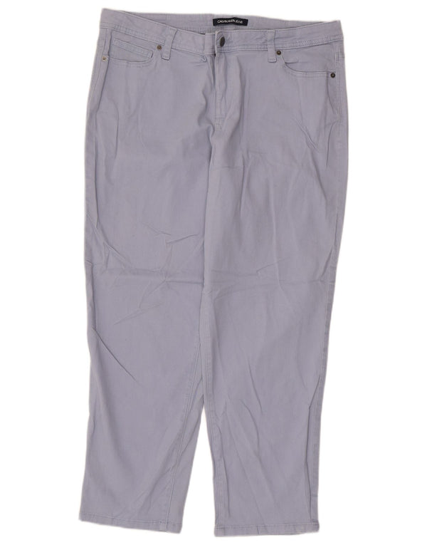 Spodnie damskie CALVIN KLEIN US 14 XL W36 L25, niebieska bawełna