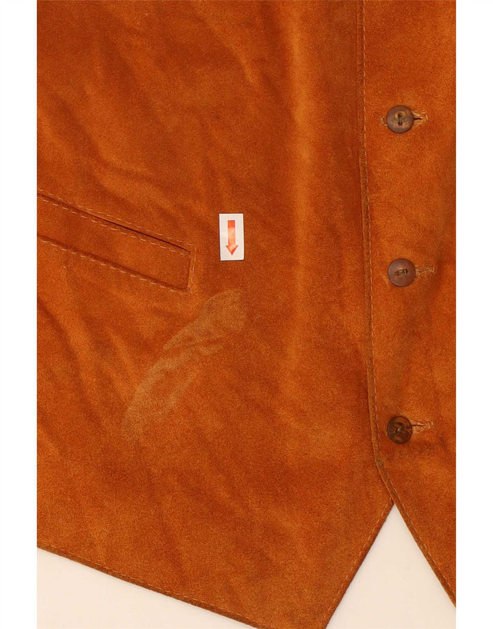 Zamszowa kamizelka męska w stylu vintage, mała brązowa