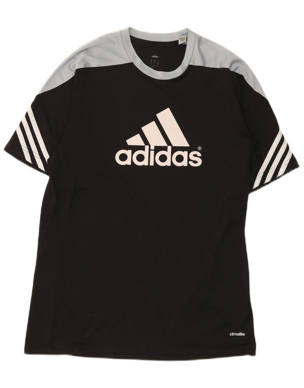 Męska koszulka Adidas Climalite Top, średni czarny poliester z blokami kolorów