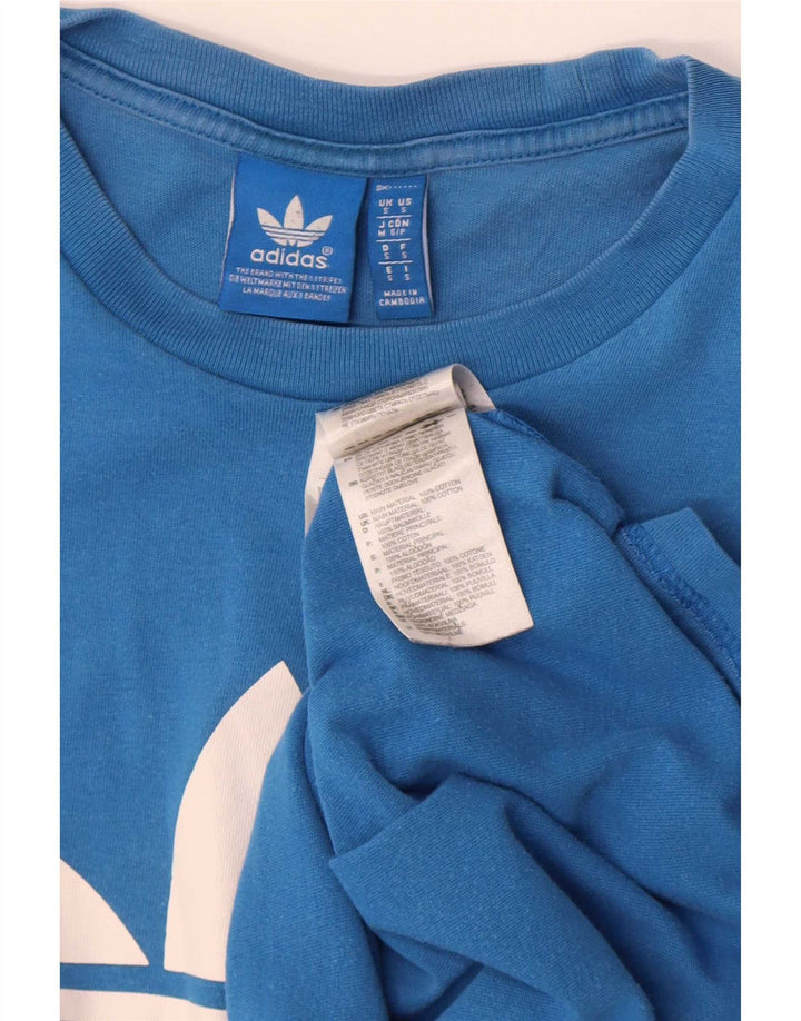 Męska koszulka z grafiką Adidas, mała, niebieska, bawełniana