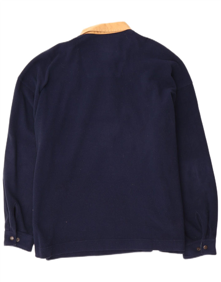 Think Różowy Męski sweter polo XL z polaru XL, granatowy, poliester