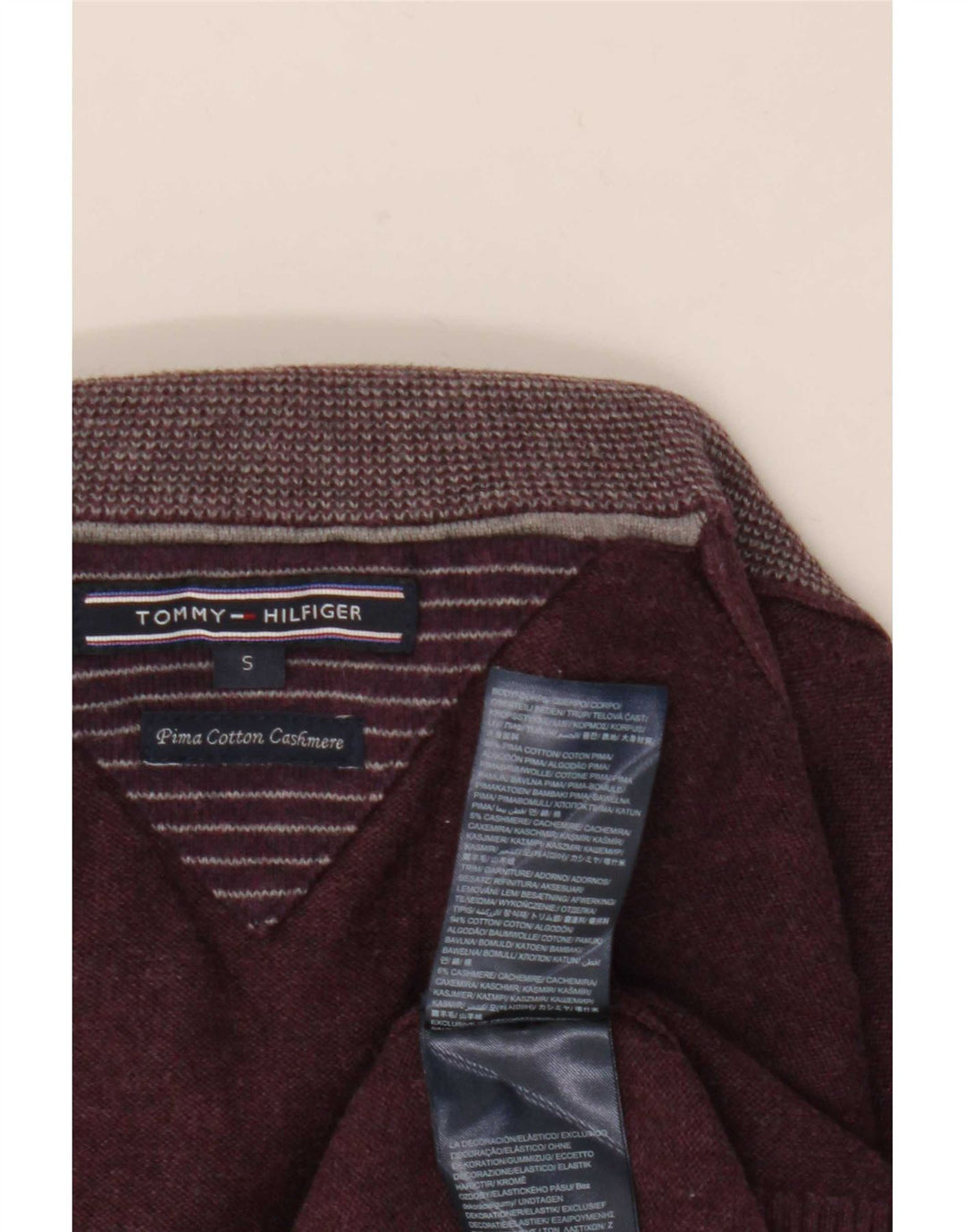 Męski sweter zapinany na guziki Tommy Hilfiger, mały, bordowy, bawełniany