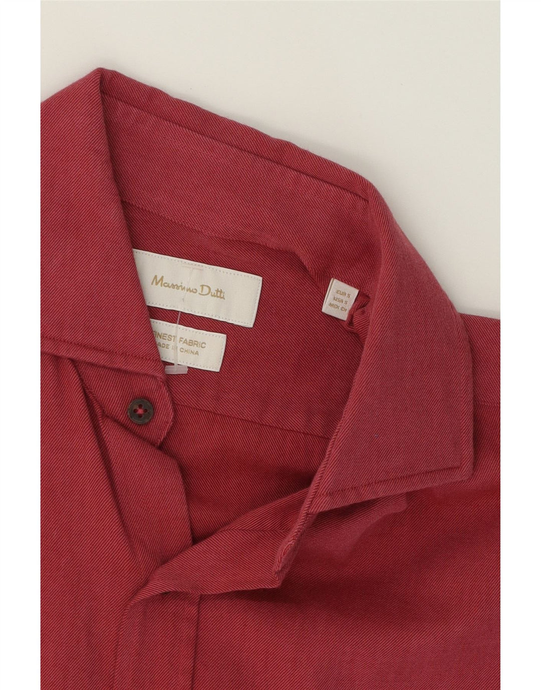 MASSIMO DUTTI Mens Shirt Small Red Cotton Vintage Massimo Dutti and Second-Hand Massimo Dutti from Messina Hembry 