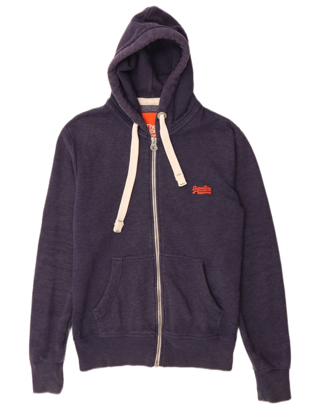 Męski sweter z kapturem i zamkiem Superdry, średni granatowy, bawełniany