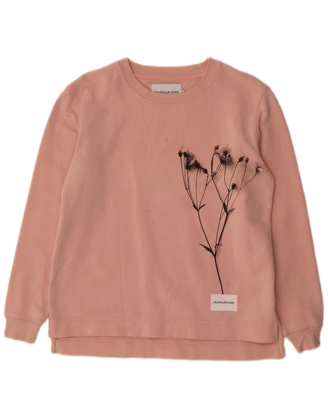 CALVIN KLEIN JEANS Womens Oversized Sweatshirt Jumper UK 10 Small Pink